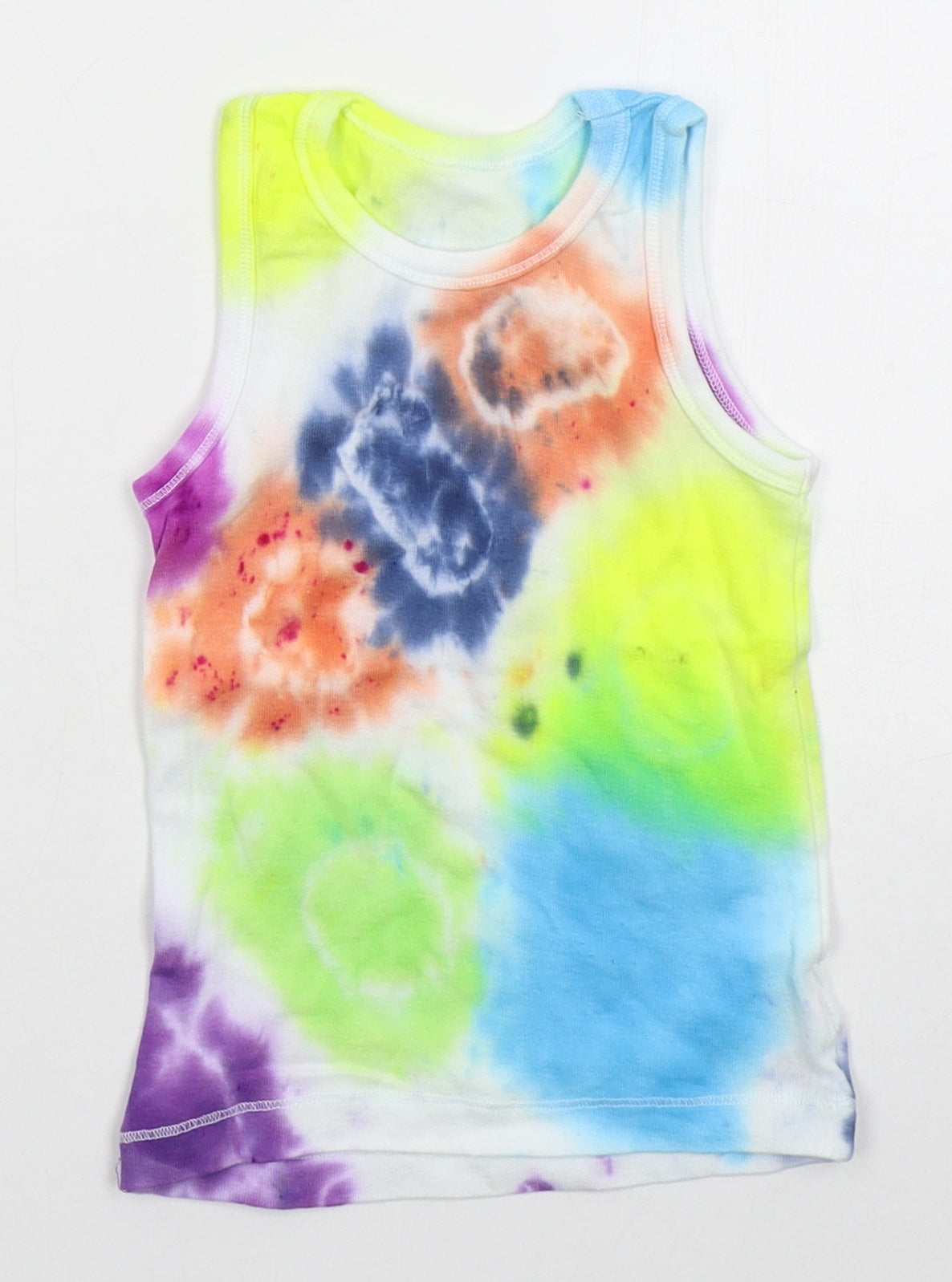 Mothercare Boys Multicoloured  Cotton Basic Tank Size 2-3 Years Crew Neck Pullover - Tie Dye