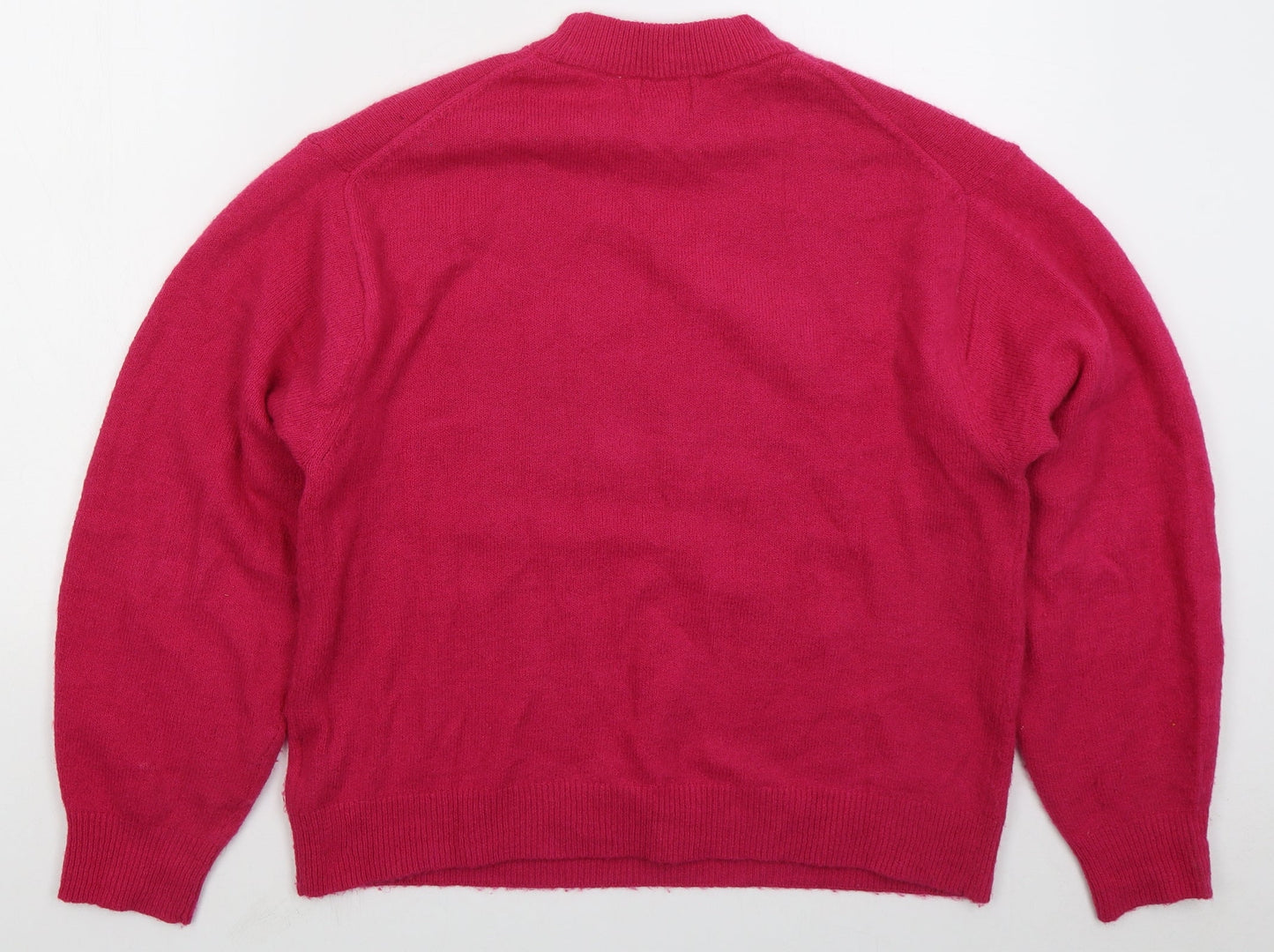 H&M Womens Orange Crew Neck  Polyester Pullover Jumper Size XS