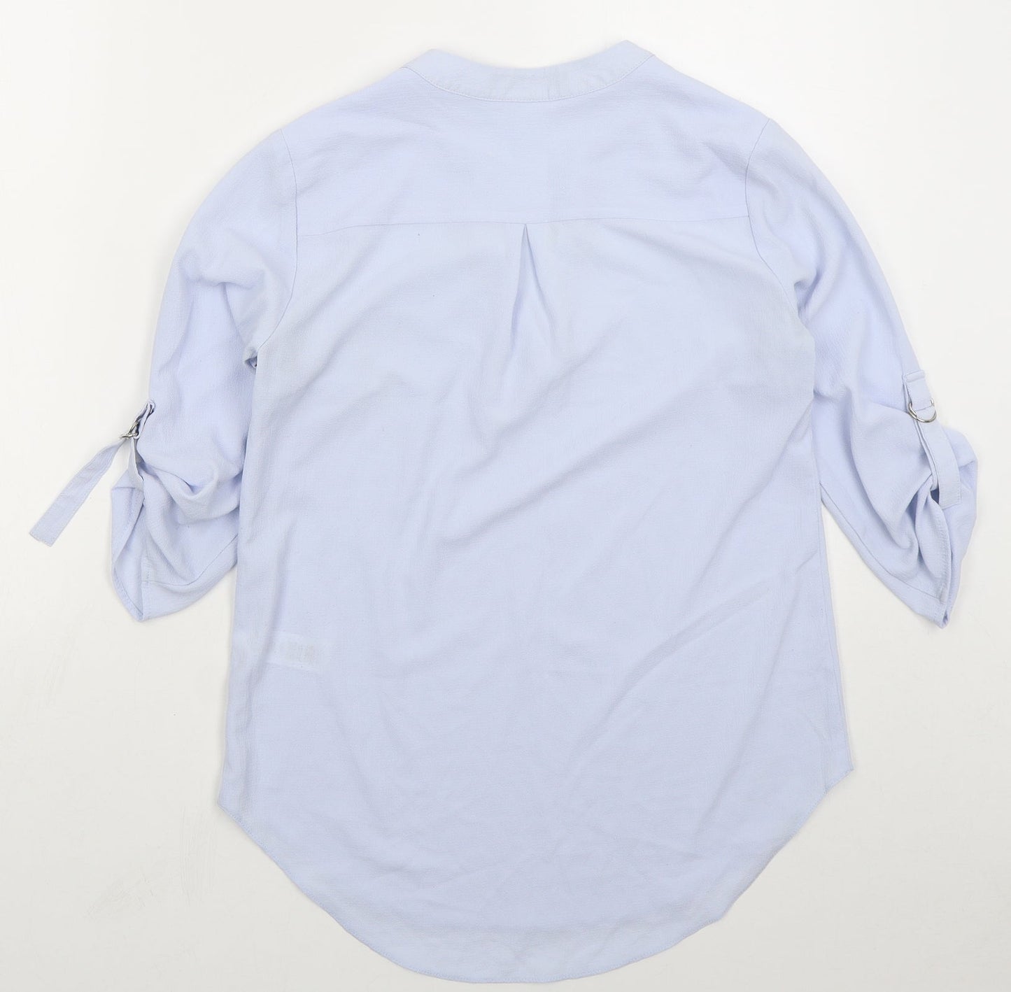 Atmosphere Womens Blue  Polyester Basic Blouse Size 6 V-Neck