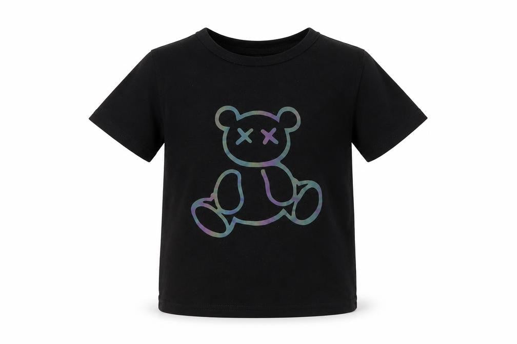 Shein  Boys Black  Polyester Basic T-Shirt Size 5 Years Round Neck