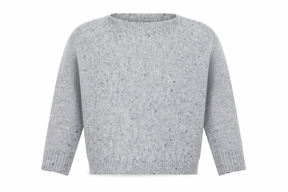 Isabella D Womens Grey Round Neck  Acrylic Pullover Jumper Size S