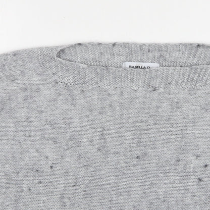Isabella D Womens Grey Round Neck  Acrylic Pullover Jumper Size S