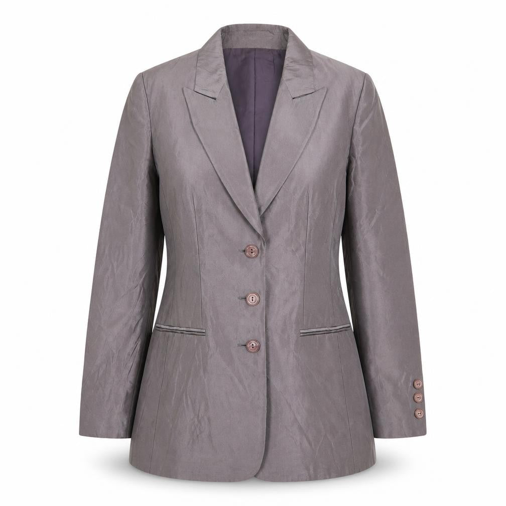 Gina  Womens Silver  Acetate Jacket Suit Jacket Size 10
