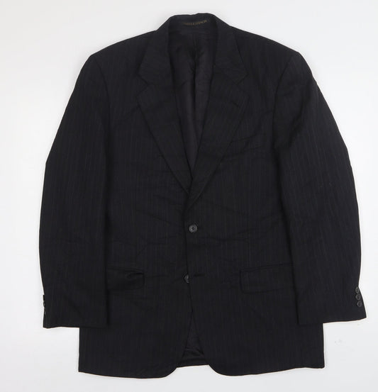 Marks and Spencer Mens Grey Striped Wool Jacket Suit Jacket Size 38