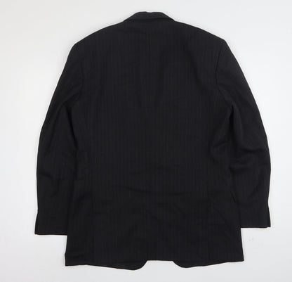 Marks & Spencer Mens Grey Striped Wool Jacket Suit Jacket Size 38