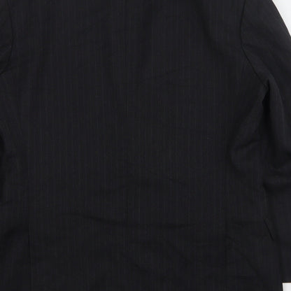 Marks & Spencer Mens Grey Striped Wool Jacket Suit Jacket Size 38