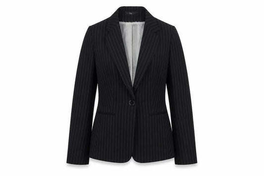 BHS Womens Black Striped Polyester Jacket Blazer Size 10