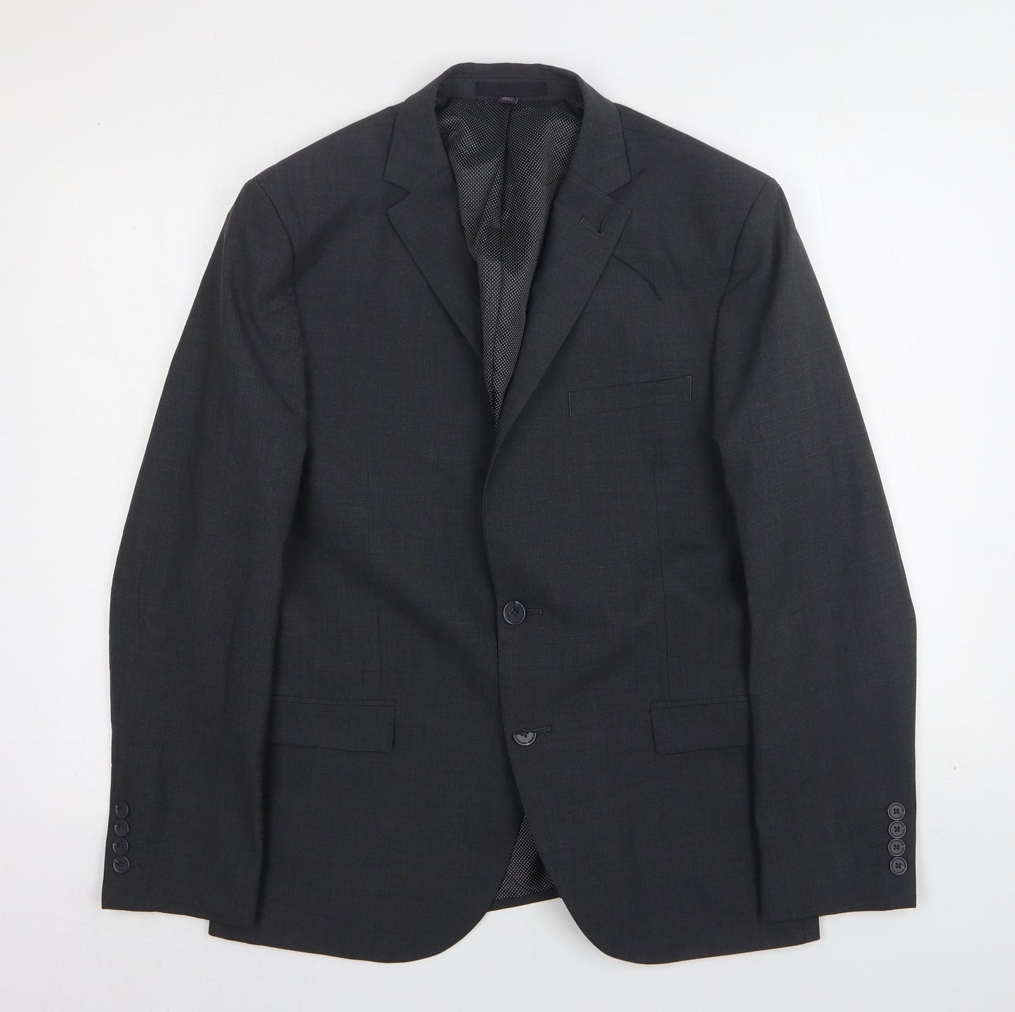 Marks and Spencer Mens Grey  Polyester Jacket Suit Jacket Size 42