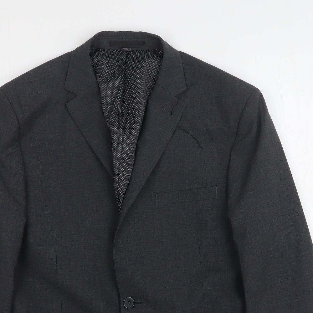 Marks and Spencer Mens Grey  Polyester Jacket Suit Jacket Size 42