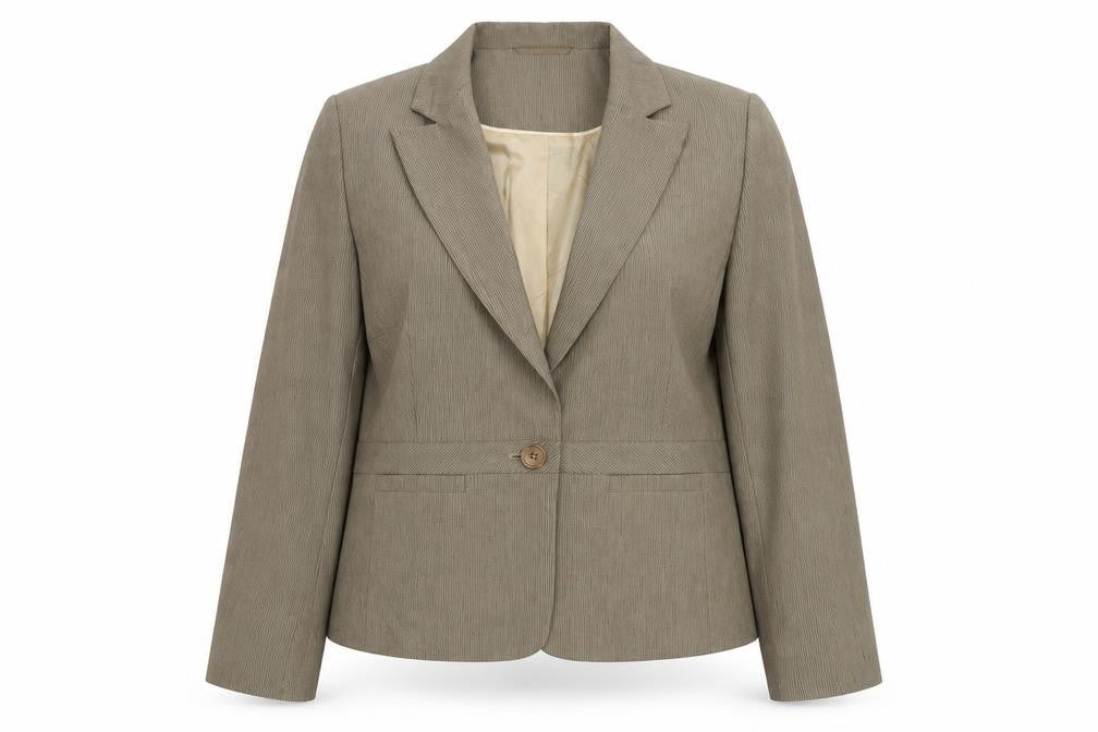 NEXT Womens Brown Striped Polyester Jacket Suit Jacket Size 14