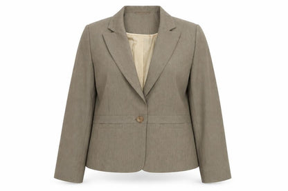 Next Womens Brown Striped Polyester Jacket Suit Jacket Size 14