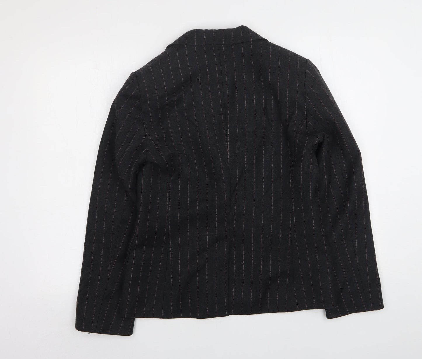 Marks and Spencer Womens Grey Striped Wool Jacket Suit Jacket Size 12