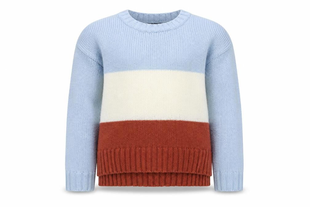 New Look  Girls Multicoloured Crew Neck Colourblock Acrylic Pullover Jumper Size 10-11 Years  Pullover