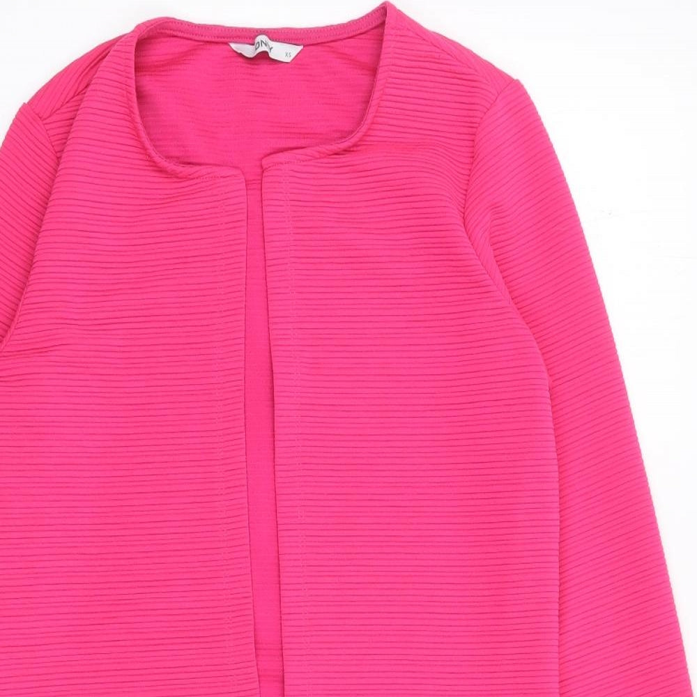 Only  Womens Pink Round Neck  Polyester Cardigan Jumper Size XS
