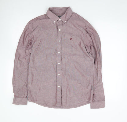 Peter Werth Mens Beige  Cotton  Button-Up Size 38 Collared Button