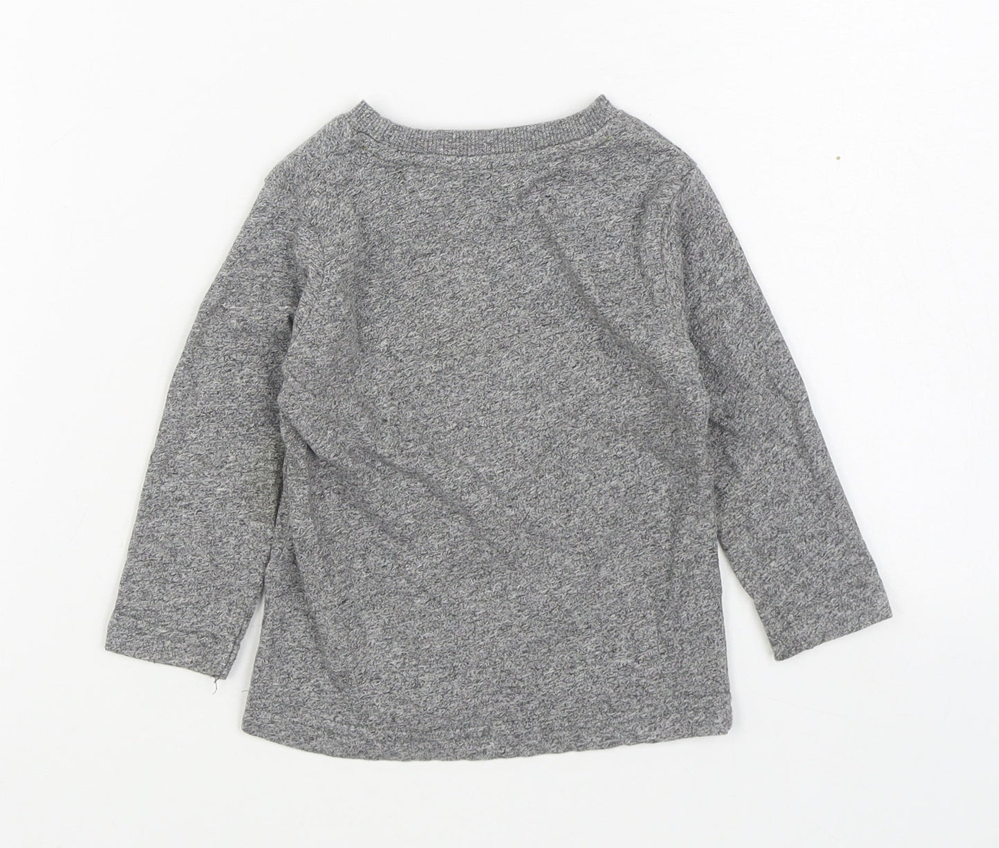 Dunnes Stores Boys Grey  Cotton Basic T-Shirt Size 12-18 Months Round Neck Pullover