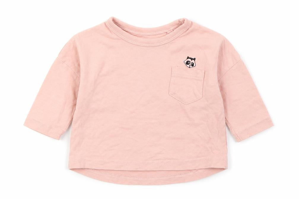 NEXT Girls Pink  Cotton Basic T-Shirt Size 3-6 Months Round Neck Pullover