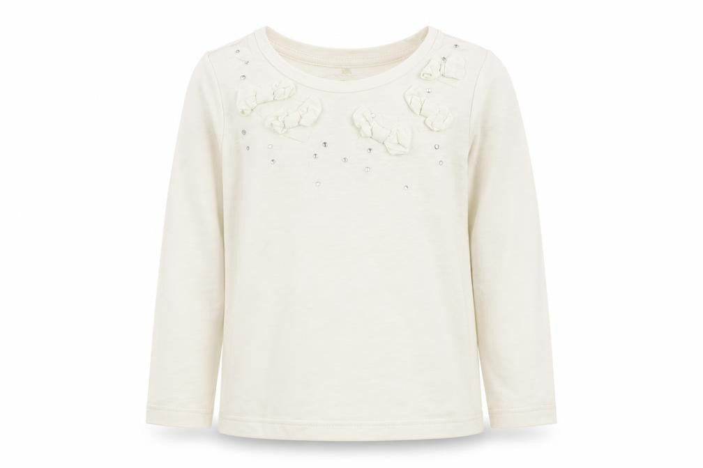 NEXT Girls Ivory  100% Cotton Basic T-Shirt Size 3 Years Boat Neck Pullover