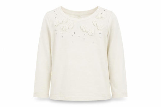 Next Girls Ivory  100% Cotton Basic T-Shirt Size 3 Years Boat Neck Pullover