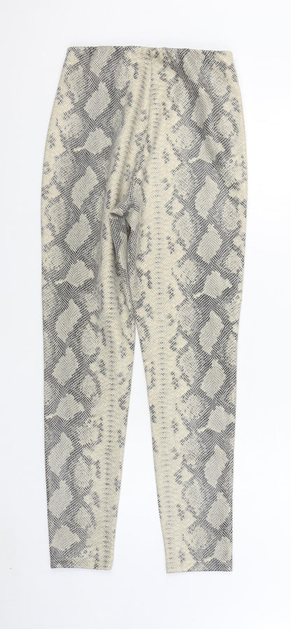 Vero Moda Womens Beige Animal Print Polyester Jogger Trousers Size 8 L29 in Regular