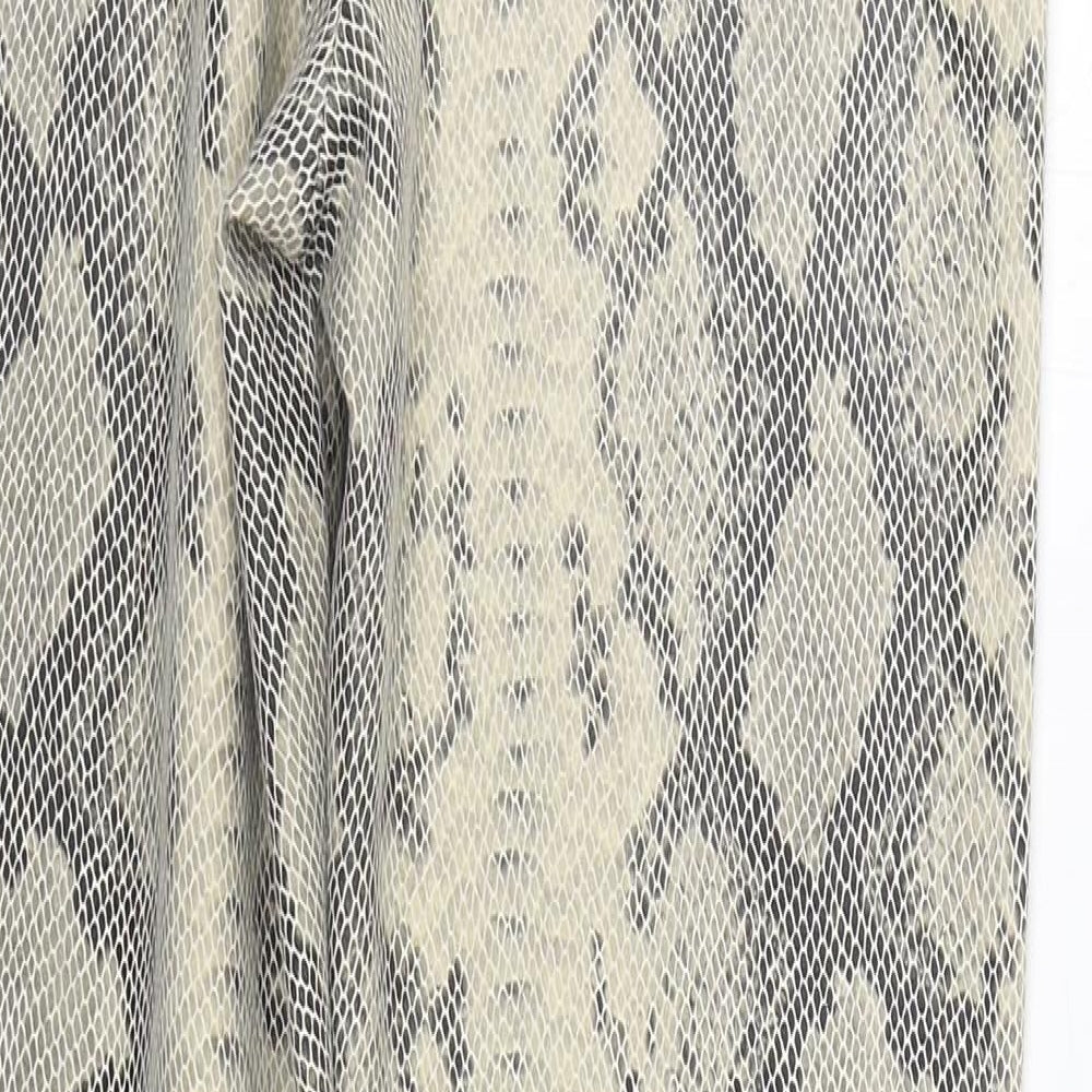 VERO MODA Womens Beige Animal Print Polyester Jogger Trousers Size 8 L29 in Regular