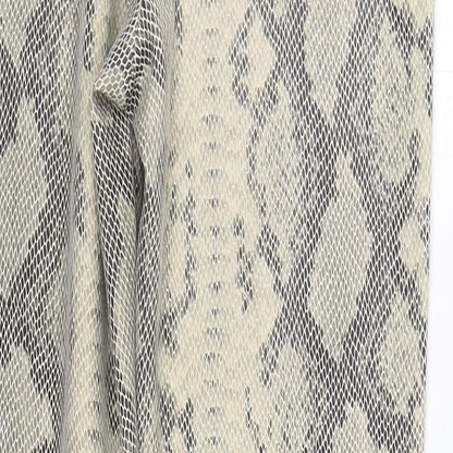 Vero Moda Womens Beige Animal Print Polyester Jogger Trousers Size 8 L29 in Regular