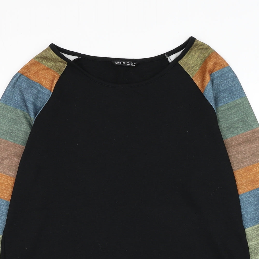 SheIn Womens Black  Cotton Pullover Sweatshirt Size S  Pullover