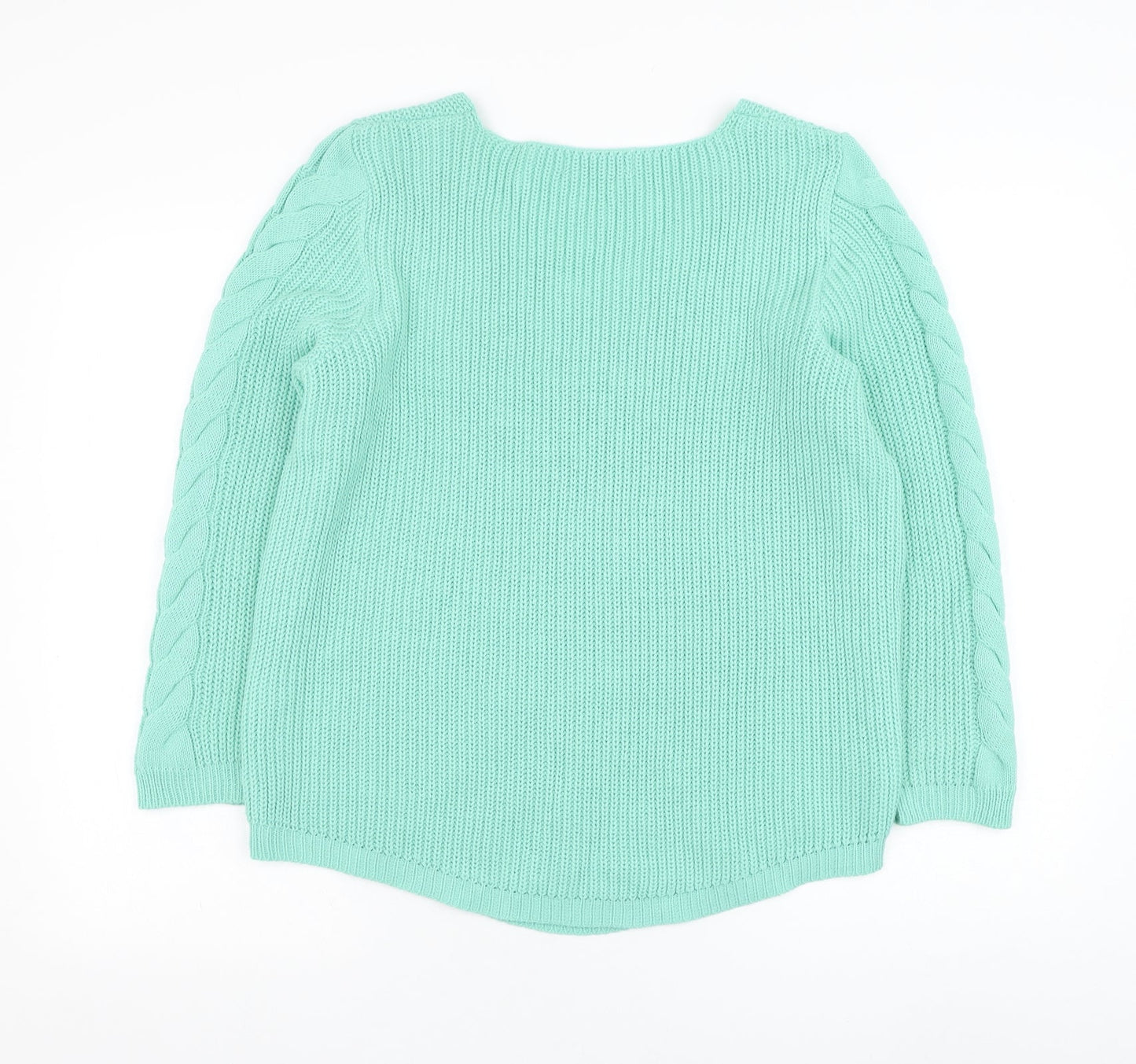 BASSINI Womens Blue V-Neck  Acrylic Pullover Jumper Size L