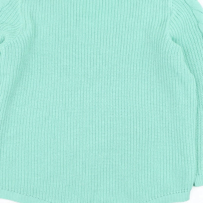 Bassini Womens Blue V-Neck  Acrylic Pullover Jumper Size L