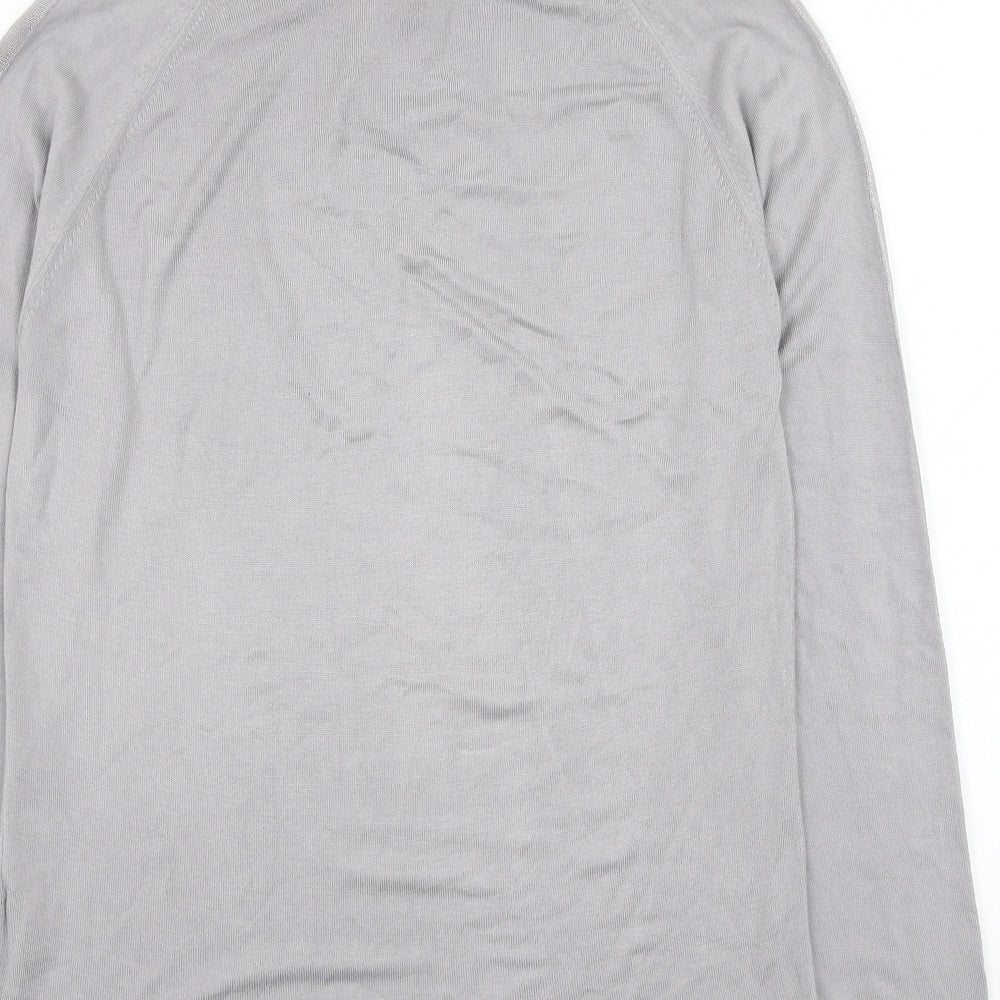 River Island Mens Grey Collared  Viscose Pullover Jumper Size L
