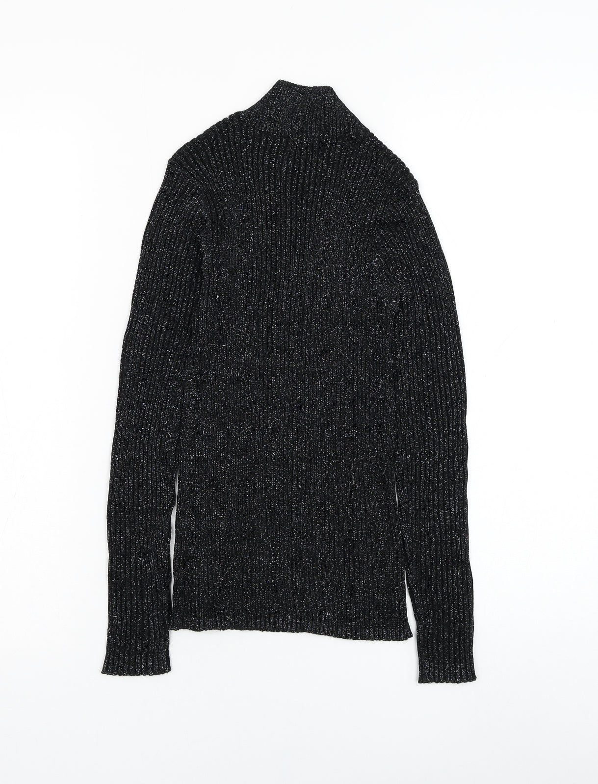 NEXT Girls Black Mock Neck  Viscose Pullover Jumper Size 11 Years  Pullover