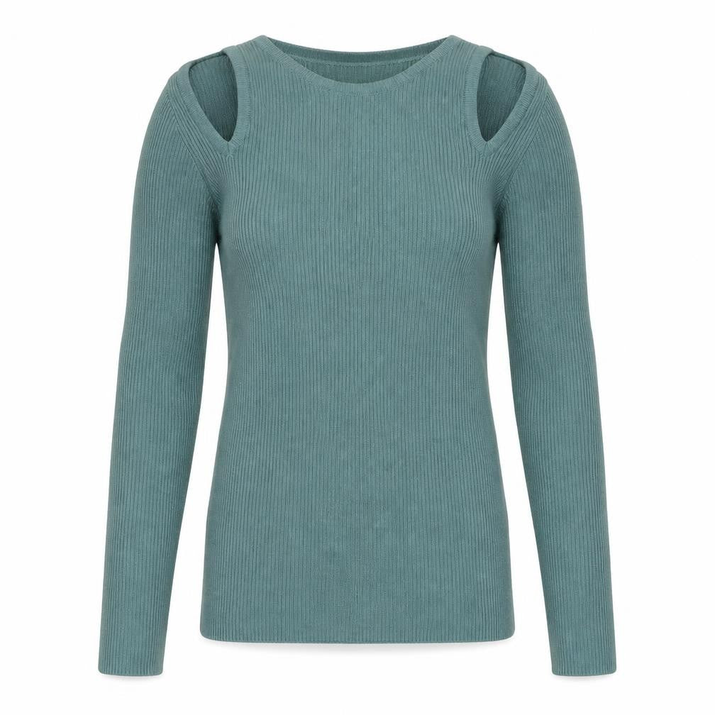 Matalan Womens Green Round Neck  Cotton Pullover Jumper Size 8
