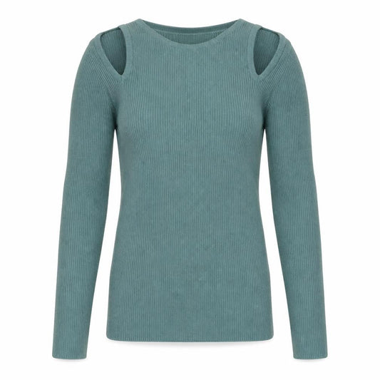 Matalan Womens Green Round Neck  Cotton Pullover Jumper Size 8