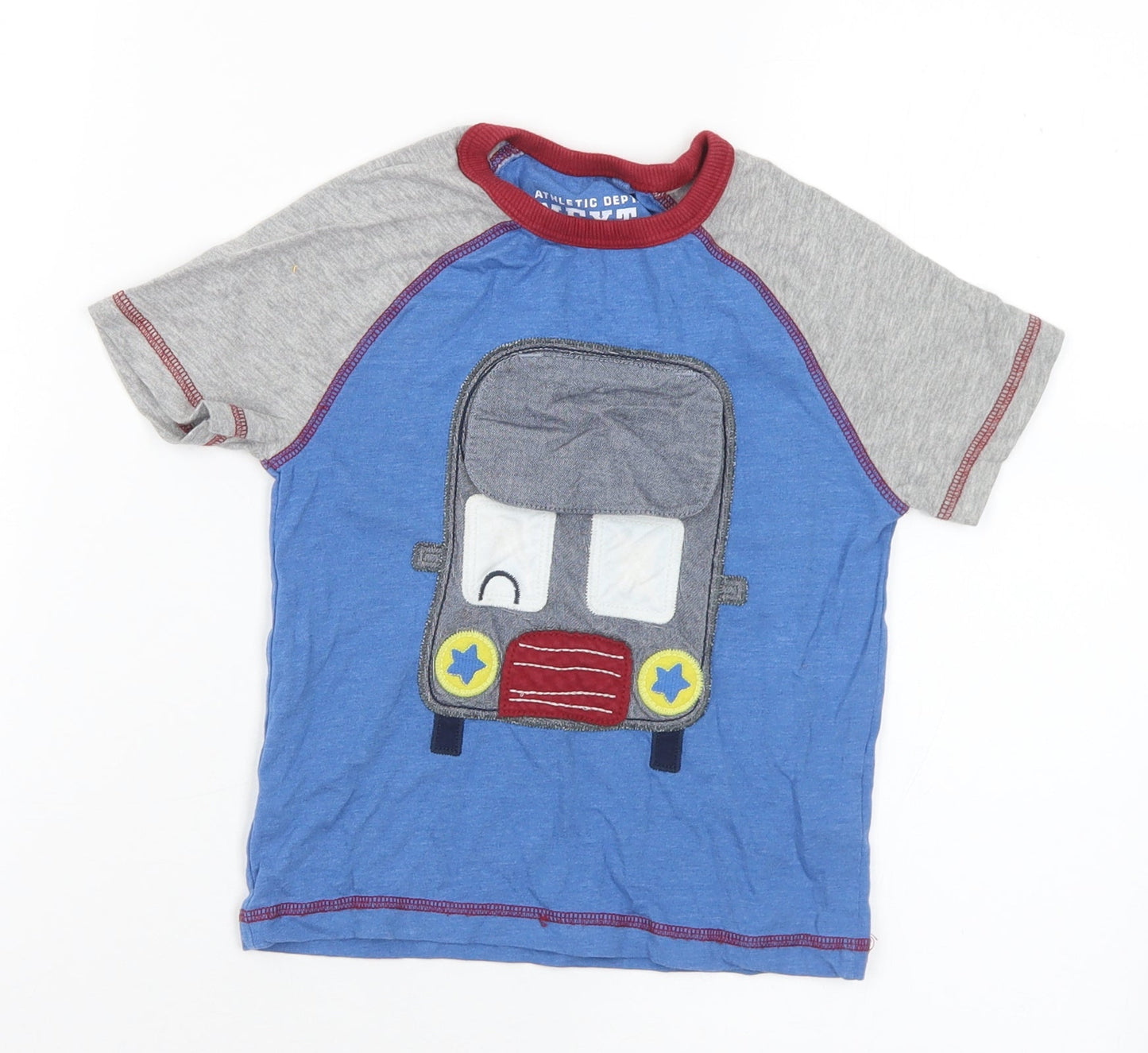 NEXT Boys Multicoloured  Cotton Basic T-Shirt Size 2-3 Years Crew Neck  - Bus