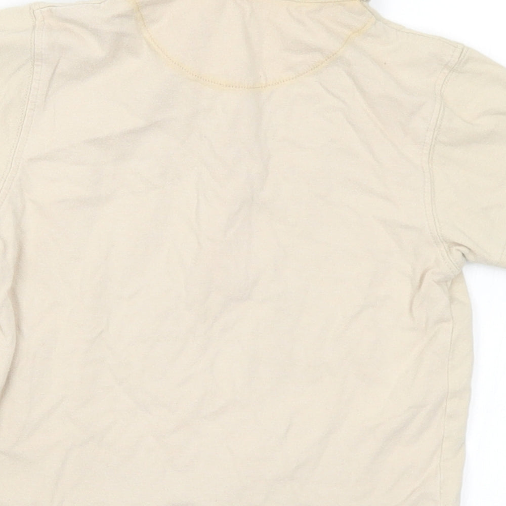 Adams Baby Beige Floral Cotton Basic Polo Size 9-12 Months Collared  - Number