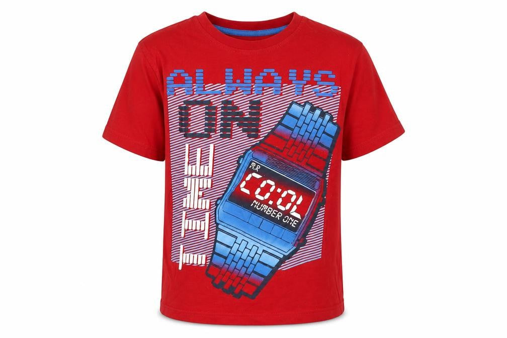 Dunnes Boys Red  Cotton Basic T-Shirt Size 8 Years Crew Neck  - Always on time