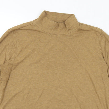 Preloved NEXT Womens Brown  Polyester Basic T-Shirt Size 12 Mock Neck - Detail