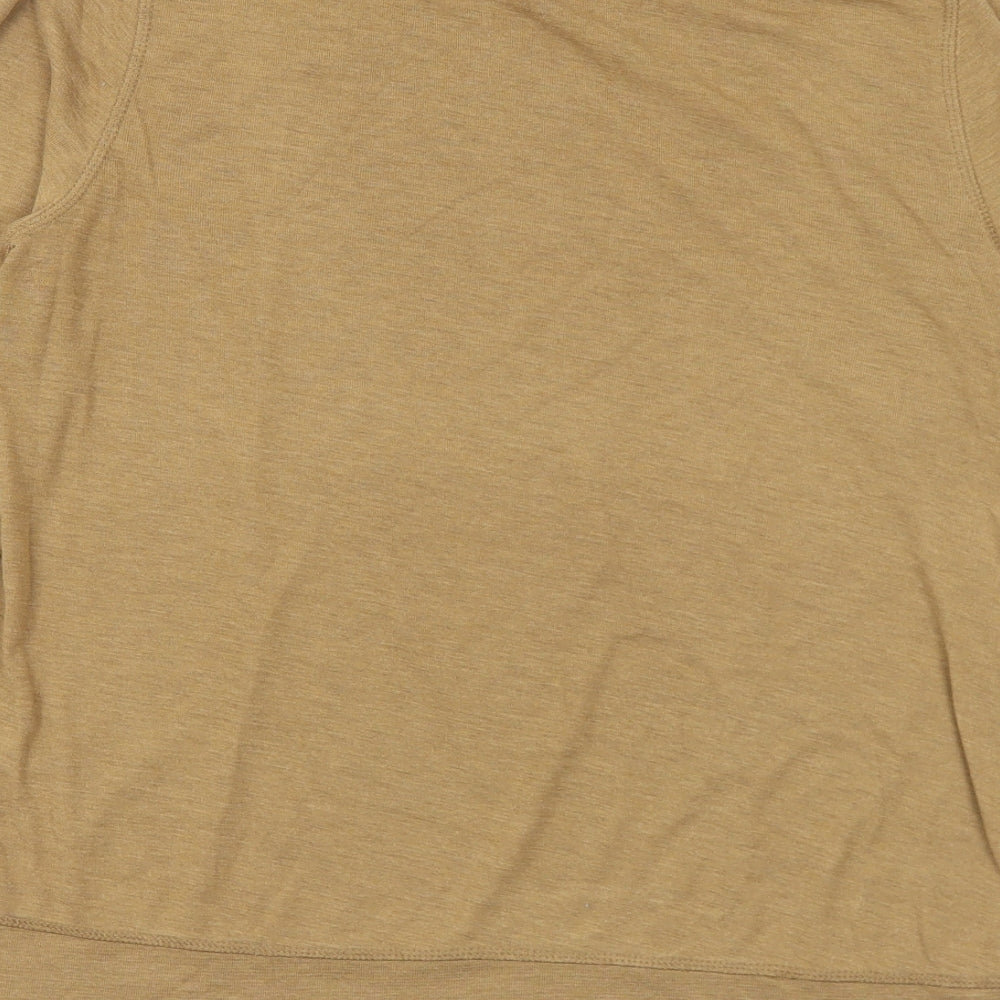 NEXT Womens Brown  Polyester Basic T-Shirt Size 12 Mock Neck