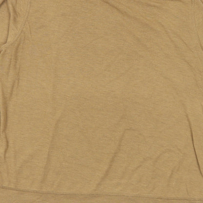 Preloved NEXT Womens Brown  Polyester Basic T-Shirt Size 12 Mock Neck - Label