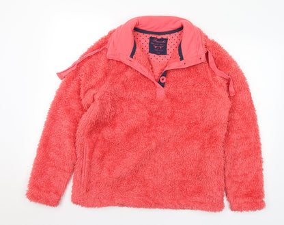 Preloved Peacocks Womens Pink Collared  Polyester Pullover Jumper Size 14 - Front