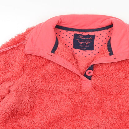 Preloved Peacocks Womens Pink Collared  Polyester Pullover Jumper Size 14 - Detail