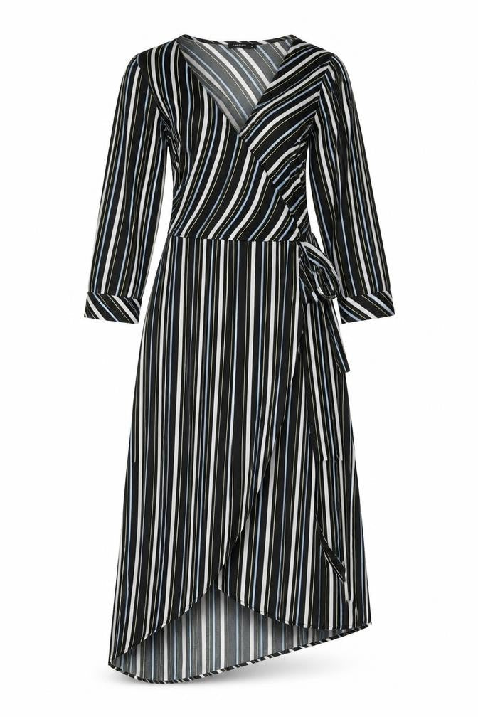 Calliope Womens Multicoloured Striped Polyester Wrap Dress  Size XS  V-Neck