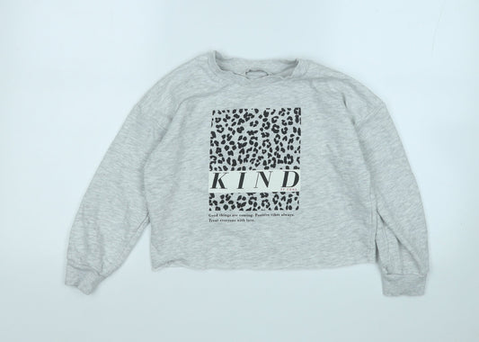 George Girls Grey  Cotton Pullover Sweatshirt Size 7-8 Years   - Kind