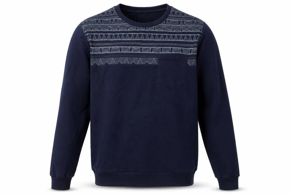 Easy Mens Blue  Cotton Pullover Sweatshirt Size M
