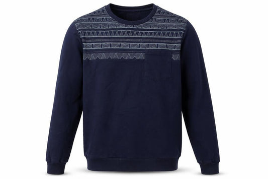 Easy Mens Blue  Cotton Pullover Sweatshirt Size M