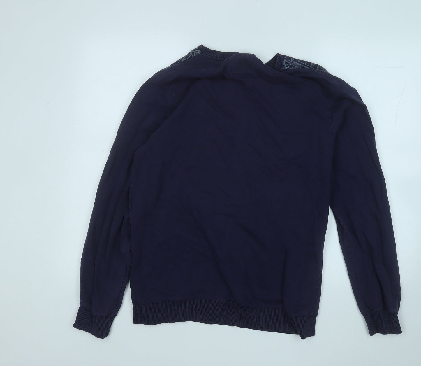 Easy Mens Blue  Cotton Pullover Sweatshirt Size M