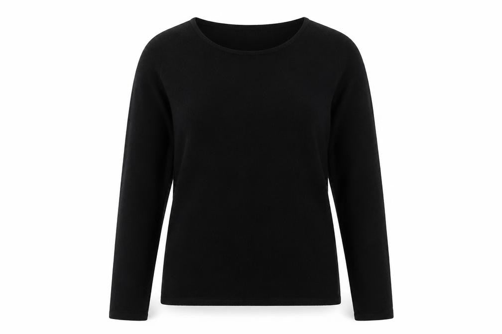 Bonmarché Womens Black Round Neck Acrylic Pullover Jumper Size XS