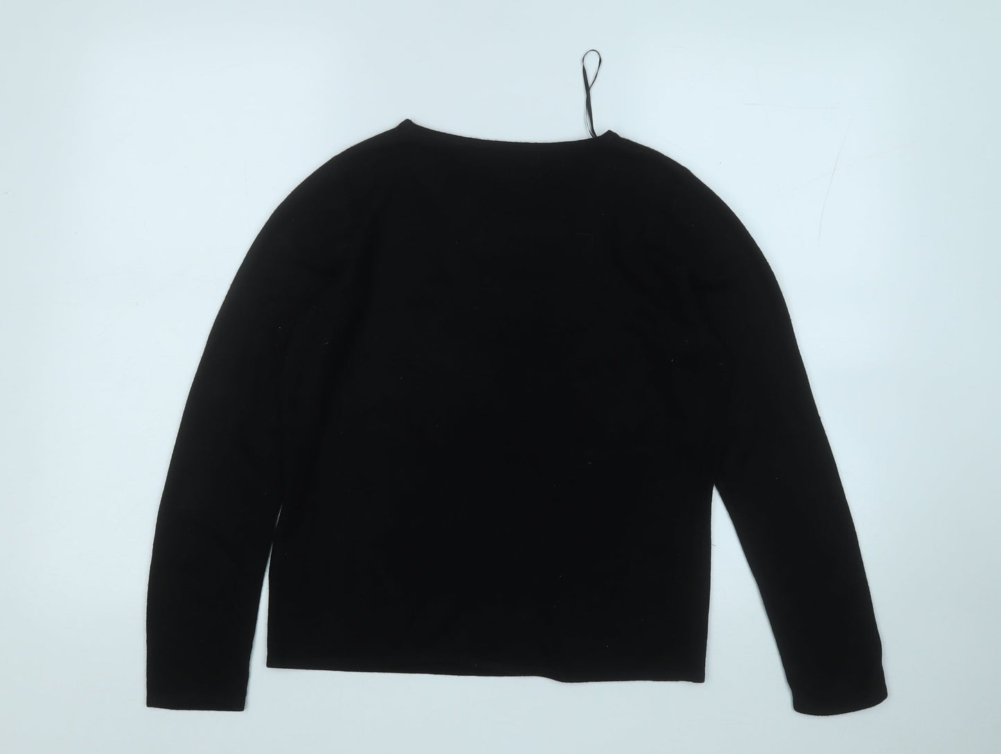 Bonmarché Womens Black Round Neck  Acrylic Pullover Jumper Size XS
