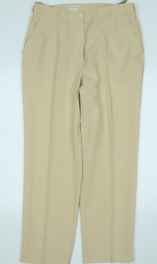 canda Womens Beige  Polyester Trousers  Size 20 L28 in Regular