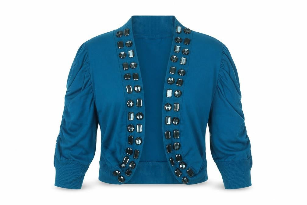 Evie Womens Blue V-Neck  Polyester Cardigan Jumper Size 14